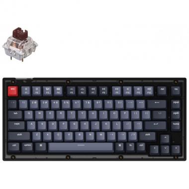 Keychron Клавиатура V1 84 Key QMK Gateron G PRO Brown Hot-Swap RGB Frosted Black
