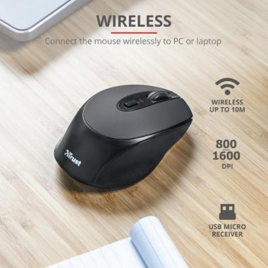 Trust Mouse Zaya Rechargeable WL Black