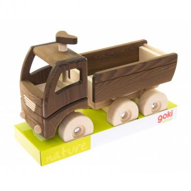 goki Wooden car Dump truck (natural)