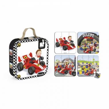 Janod Set of 4 puzzles Gavin's car Formula 1