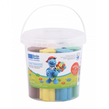 Becks Plastilin Набір пластиліну 1кг. 8 кольорів у відерці