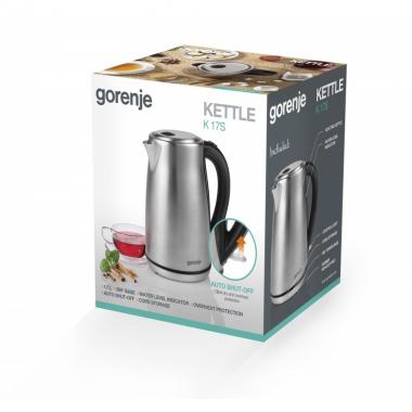 Gorenje Electric kettle K17S, 1,7L, metal
