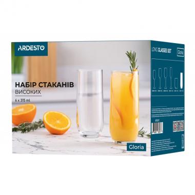 ARDESTO Набір стаканів високих Gloria 315 мл, 6 шт, скло