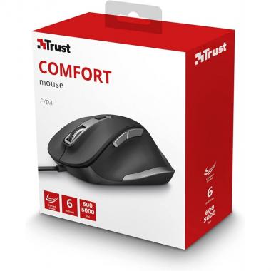 Trust Mouse Fyda Comfortable ECO Black-GREY