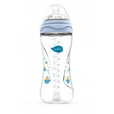 Nuvita Бутылочка для кормления Mimic 330мл. 4м+ Антиколиковая[NV6050Blue]