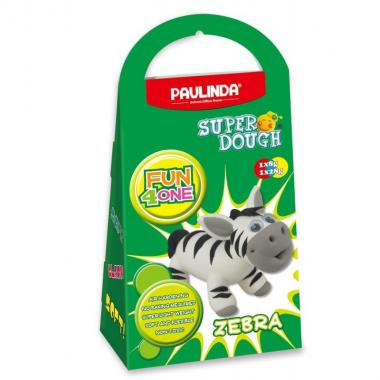 PAULINDA Маса для ліплення Super Dough Fun4one Зебра (рухливі очі)
