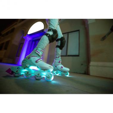NEON INLINE SKATES (SIZE 3-6) - NT08 (Teal Pink)