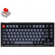 Keychron V1 ANSI 75% 84 Key Frosted Black Full Assembled Red Switch RGB HotSwap Gateron G pro Mechanical Wired Normal Profile QMK Custom Keyboard