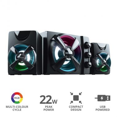 Trust Ziva RGB 2.1 Gaming Speaker Set USB Black