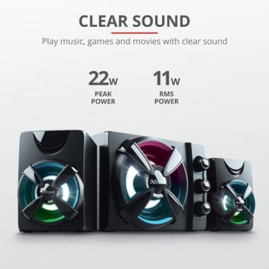 Trust Ziva RGB 2.1 Gaming Speaker Set USB Black