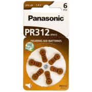 Panasonic Батарейка воздушно-цинковая PR312(312A, AC312E/EZ, PR312H, PR41, ZA312, DA312) блистер, 6 шт.