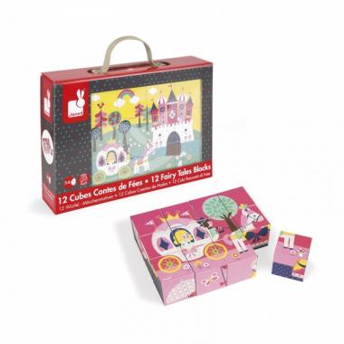 Janod Cube puzzle - Fairy tales (12 pcs.)