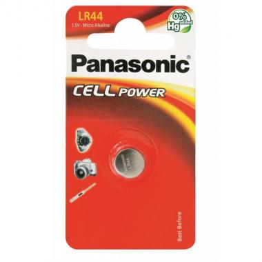 Panasonic Батарейка лужна LR44(A76, AG13, G13A, PX76, GP76A, RW82) блістер, 1 шт.