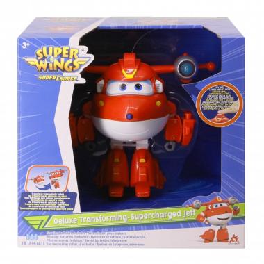 Super Wings Ігрова фігурка-трансформер Supercharge Lights & Sounds Jett, Джетт, світло, звук