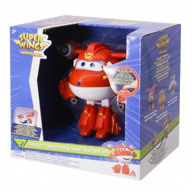 Super Wings Ігрова фігурка-трансформер Supercharge Lights & Sounds Jett, Джетт, світло, звук
