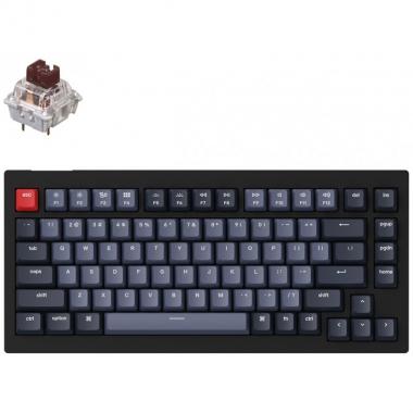 Keychron Клавиатура V1 84 Key QMK Gateron G PRO Brown Hot-Swap RGB Carbon Black
