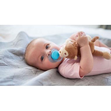Avent Пустышка Ultra-Air, 0-6 мес, 1 шт + игрушка[мартышка]