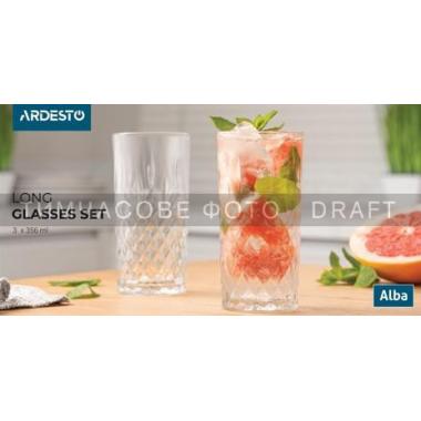 ARDESTO Набір склянок високих Alba 356 мл, 3 шт., скло