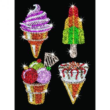Sequin Art Craft kit Art ORANGE - Ice Creams