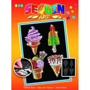 Sequin Art Craft kit Art ORANGE - Ice Creams