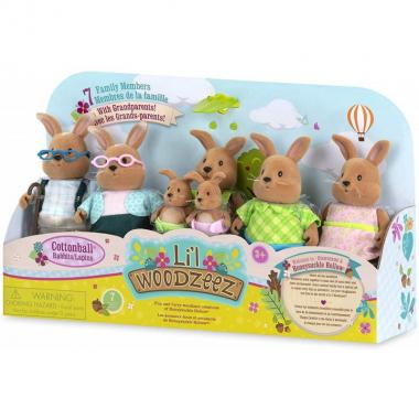 Li`l Woodzeez Набор фигурок Большая Семья Кроликов 7ед.
