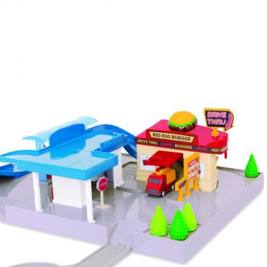 DRIVEN Игровой набор POCKET SERIES DINE & DRIVE PIT STOP