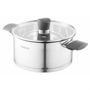 ARDESTO Casserole Gemini, glass lid, 3 l, stainless steel