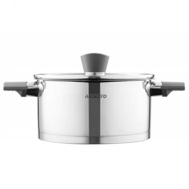 ARDESTO Casserole Gemini, glass lid, 3 l, stainless steel