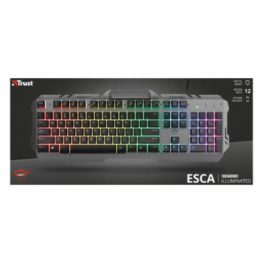 Trust Клавиатура игровая GXT 853 Esca Metal USB, Black