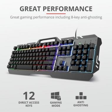 Trust Клавиатура игровая GXT 853 Esca Metal USB, Black