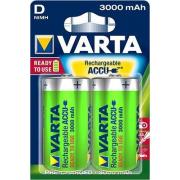 VARTA RECHARGEABLE ACCU D 3000mAh BLI 2 NI-MH (READY 2 USE)