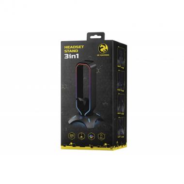 2E Gaming Підставка 3в1 для гарнітури Headset Stand RGB USB Black