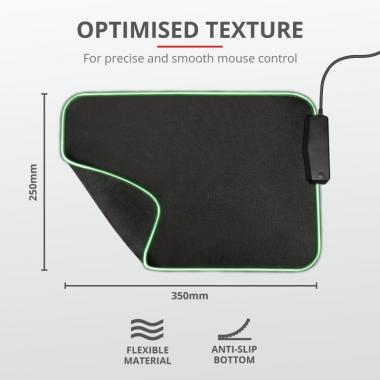 Trust GXT 765 Glide-Flex RGB Mouse Pad with USB Hub Black
