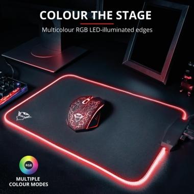 Trust GXT 765 Glide-Flex RGB Mouse Pad with USB Hub Black