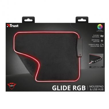 Trust GXT 765 Glide-Flex RGB Mouse Pad with USB Hub Black
