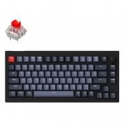 Keychron Клавиатура V1 84 Key QMK Gateron G PRO Red Hot-Swap RGB Knob Carbon Black