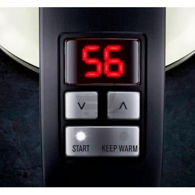 Electrolux Электрочайник, 1,7л, Strix, дисплей, металл, поддержк.темп, белый+нерж