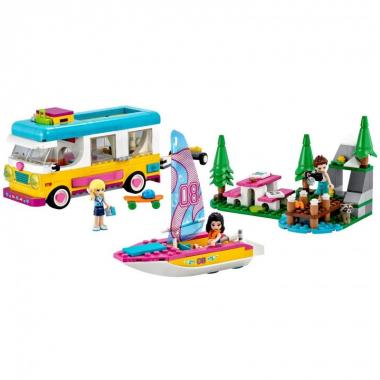 LEGO Конструктор Friends Лісовий будинок на колесах і вітрильний човен 41681