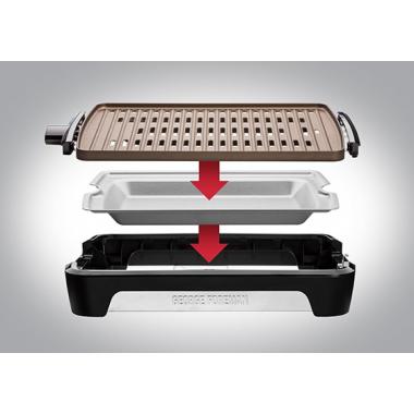 Russell Hobbs Гриль George Foreman 25850-56 Smokeless BBQ Grill, 1606 Вт, титаное напыление пластин, черный