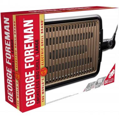 Russell Hobbs Гриль George Foreman 25850-56 Smokeless BBQ Grill, 1606 Вт, титаное напыление пластин, черный