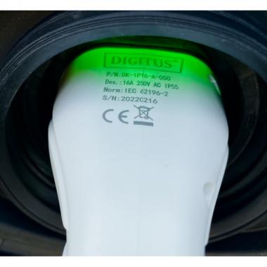 Digitus EV charger, 5m, 230 V, Type F 7/4 to EV Type 2 Adjustable charging power: 1,8, 2,3,2,8 3,7 kW